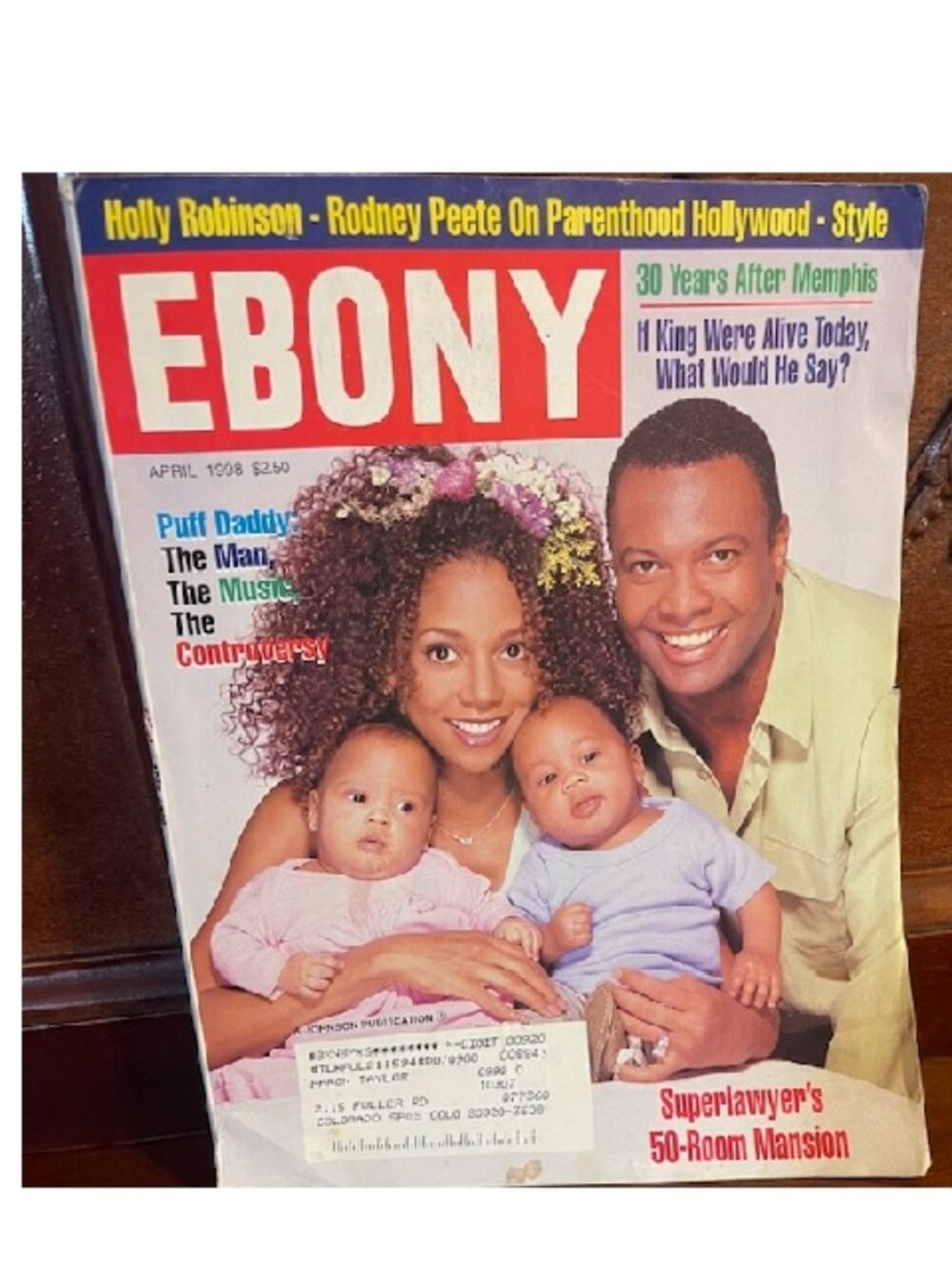 Ebony Magazine April 1998 Holly Robinson & Rodney Peete, Puff Daddy, MLK Vintage